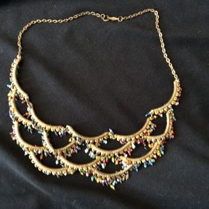 VINTAGE MULTI COLOR BEADED  NECKLACE